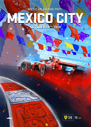 MEXICO 2018 F1 FERRARI GRAND PRIX RACE POSTER COVER ART